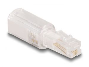 DeLock / Telephone Cable Anti-Twist Adapter RJ10 plug to RJ10 jack Transparent/White