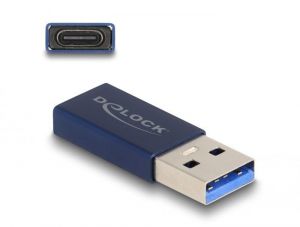 DeLock / USB 10 Gbps Adapter USB Type-A male to USB Type-C active female Blue