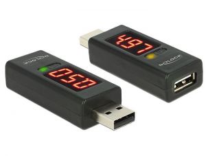 DeLock / USB 2.0 A male > A female with LED indicator for Volt and Ampere adapter