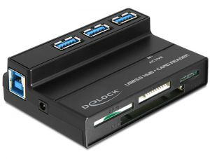 DeLock / USB 3.0 Card Reader All in 1 + 3 Port USB 3.0 Hub