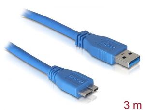 DeLock / USB 3.0 type-A male > USB 3.0 type Micro-B male cable 3m Blue