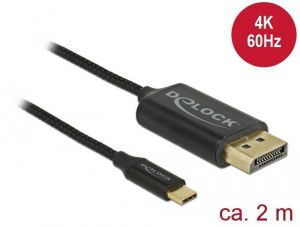 DeLock / USB cable Type-C to DisplayPort (DP Alt Mode) 4K 60 Hz 2m coaxial