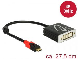 DeLock / USB Type-C male > DVI-D (Single Link) female (DP Alt Mode) 4K 30Hz Adapter