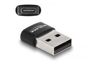 DeLock / USB2.0 Adapter USB Type-A male to USB Type-C female Black