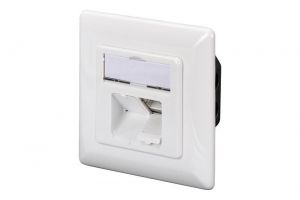 Digitus / CAT6 Wall Outlet Shielded 2xRJ45 Pure White
