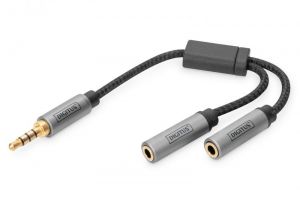 Digitus / DB-510320-002-S Audio Headset Adapter 3.5mm jack to 2x 3.5mm socket Black