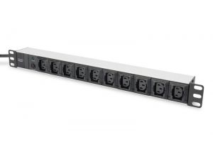 Digitus / DN-95404 aluminum outlet strip 10 outlets 2m supply IEC C14 plug