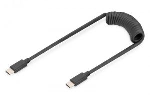 Digitus / USB 2.0 - USB C to USB C Spiral Cable 1m Black
