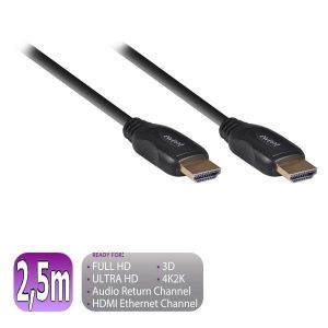 Ewent / HDMI-HDMI kbel 2, 5m Black