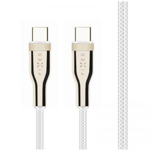 FIXED / Braided Cable USB-C/USB-C,  0, 5m,  100W,  white