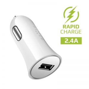 FIXED / set of car charger with USB output and USB/micro USB cable,  1 meter,  12W,  white
