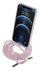 Cellularline / Transparent back cover Neck-Case with pink drawstring for Apple iPhone 12 PRO