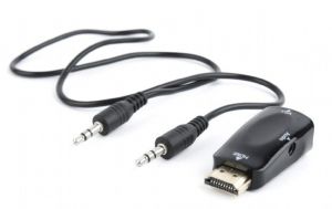 Gembird / A-HDMI-VGA-02 HDMI to VGA and audio adapter single port Black