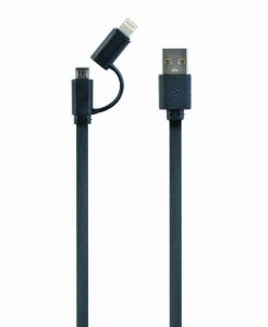 Gembird / CC-USB2-AMLM2-1M USB charging combo cable 1m Black