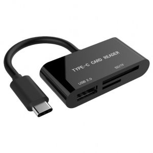 Gembird / Compact USB Type-C SDXC combo Card Reader Black