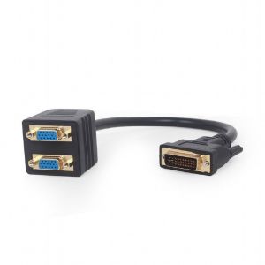 Gembird / Passive DVI-I male to dual VGA female splitter cable 0, 3m Black