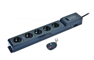 Gembird / Remote controlled 5 socket surge protector