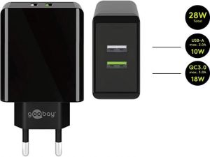 Goobay / Dual USB Wall Quick Charge Black