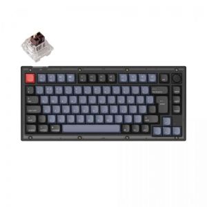Keychron / V1 RGB Fully Assembled Knob K Ro Brown Mechanical Hot Swap Keyboard Frosted Black UK