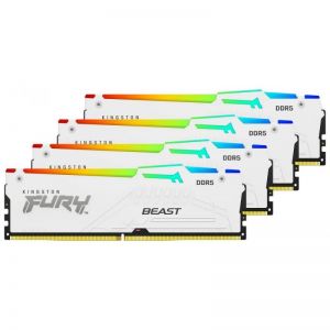 Kingston / 128GB DDR5 5600MHz Kit(4x32GB) Fury Beast RGB White