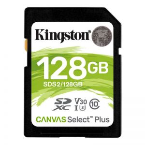 Kingston / 128GB SDXC Canvas Select Plus 100R C10 UHS-I U3 V30