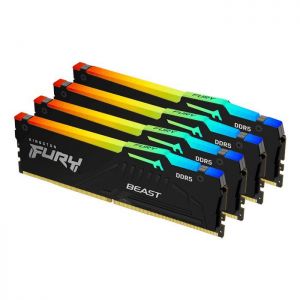Kingston / 64GB DDR5 5600MHz Kit(4x16GB) Fury Beast RGB Black