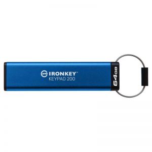 Kingston / 64GB IronKey Keypad 200 USB3.2 Blue