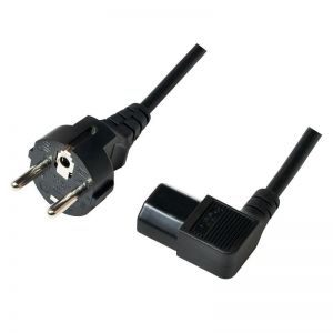 Logilink / Power cord safety plug to IEC C13 female 90 3m Black