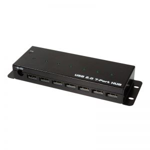 Logilink / USB 2.0 7-port industrial level metal case Black