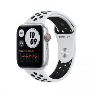  / Apple Watch S6 GPS+Cellular 44mm ezst tok fekete Nike szj