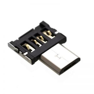 FIXED / Miniature microUSB OTG adapter for mobile phones and tablets with case,  USB 2.0,  black