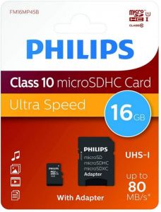 Philips / 16GB microSDHC Class10 UHS-I U1 + adapterrel