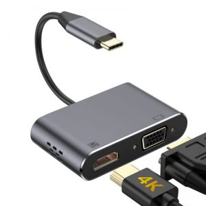 Platinet / USB Type-C to HDMI 4K 30Hz and VGA Gray