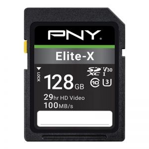 PNY / 128GB SDXC Class 10 UHS-I U3 ELITE-X HC 128GB SDHC CLASS 10 UHS-I U3 100 MB/S