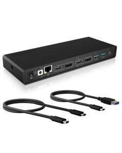 Raidsonic / IcyBox IB-DK2245AC USB 3.0 Type-A + Type-C Dock with PD 65 W Black