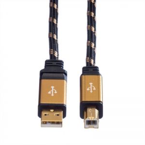  / Roline GOLD USB A-B 2.0 0,8m fekete kbel