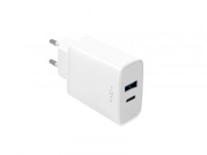 FIXED / S mains charger with USB-C and USB output,  PD support,  30W,  white