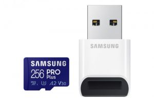 Samsung / 256GB microSDXC Pro Plus Class10 U3 A2 V30 + Memriakrtya olvas