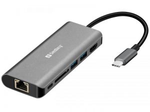 Sandberg / USB-C Dock HDMI+LAN+SD+USB100W Black