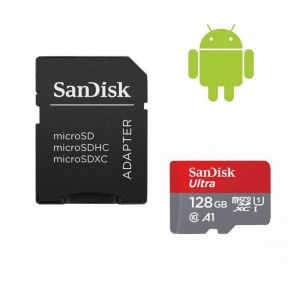 Sandisk / 128GB microSDHC Ultra Class 10 UHS-I A1 (Android) + adapterrel