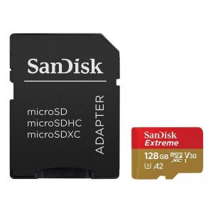 Sandisk / 128GB microSDXC Class 10 U3 V30 A2 Extreme + adapterrel