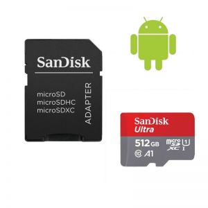 Sandisk / 512GB microSDHC Ultra Class 10 UHS-I A1 (Android) + adapterrel