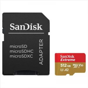 Sandisk / 512GB microSDXC Class 10 U3 V30 A2 Extreme + adapterrel