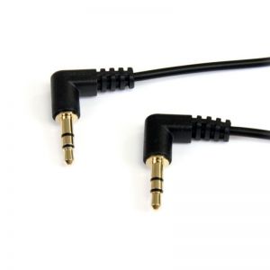 Startech / 30cm Slim 3.5mm Right Angle Stereo Audio Cable Black