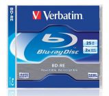 VERBATIM BD-RE BluRay lemez, jrarhat, 25GB, 1-2x, 1 db, norml tok, VERBATIM