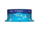VERBATIM CD-R lemez, 700MB, 52x, 25 db, hengeren, VERBATIM 