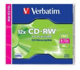 VERBATIM CD-RW lemez, jrarhat, SERL, 700MB, 8-12x, 1 db, norml tok, VERBATIM