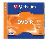 VERBATIM DVD-R lemez, AZO, 4,7GB, 16x, 1 db, norml tok, VERBATIM