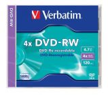 VERBATIM DVD-RW lemez, jrarhat, 4,7GB, 4x, 1 db, norml tok, VERBATIM