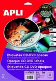 APLI Etikett, CD/DVD, A4, teljes lefedettsg, matt, APLI 